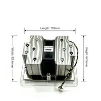 Dissipateur thermique pour processeur de serveur haute puissance pour socket SP5, solution de refroidissement 400W, 5 caloducs en cuivre, base en cuivre, ailettes en aluminium, 2US87