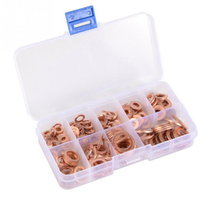 200 Stück Injektor Kupfer <span class=keywords><strong>Crush</strong></span> <span class=keywords><strong>Washer</strong></span> Dichtung Flach ring Dichtung Sortiment Kit mit Box für Sumpf stopfen - Product Image 3