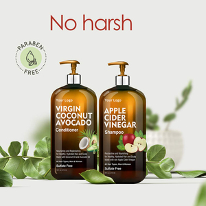 Shampoo au <span class=keywords><strong>vinaigre</strong></span> de <span class=keywords><strong>cidre</strong></span> de pomme pur, après-shampoing à l'avocat et à la noix de coco, ensemble pour usage domestique, réduit les démangeaisons du cuir chevelu, les pellicules, les frisottis, restaure la brillance - Product Image 2