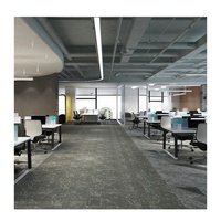Dalles de moquette commerciales modulaires Kaili de luxe, design moderne, à poils moyens et bouclés, mur à mur, pour bureaux et espaces de prière, forme carrée, résistantes aux taches