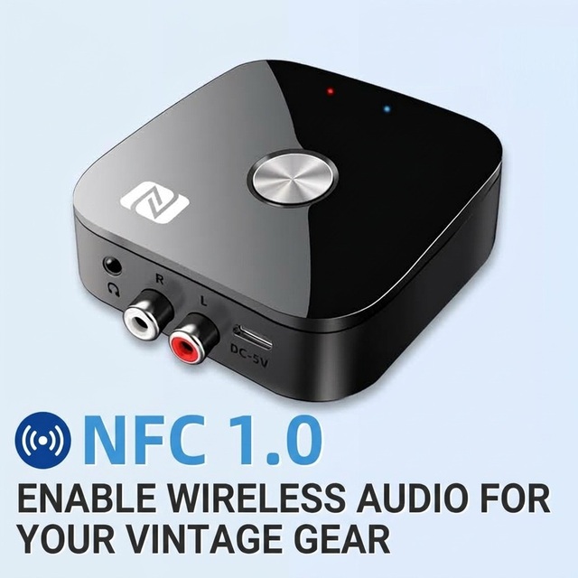 New Nfc Wireless Bt 5.4 Receiver Plug Play Aux/Rca Audio Receiver Adapter 3.5mm Wirelessaudio Adapters