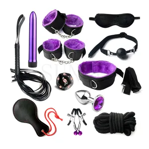 カップルいちゃつく大人のおもちゃSMボンデージキット12PCS1セットBDSMゲームプレイ拘束スーツ手錠