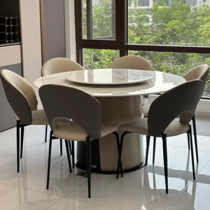 Mesa de comedor redonda de mármol con <span class=keywords><strong>Lazy</strong></span> <span class=keywords><strong>Susan</strong></span> - Product Image 6