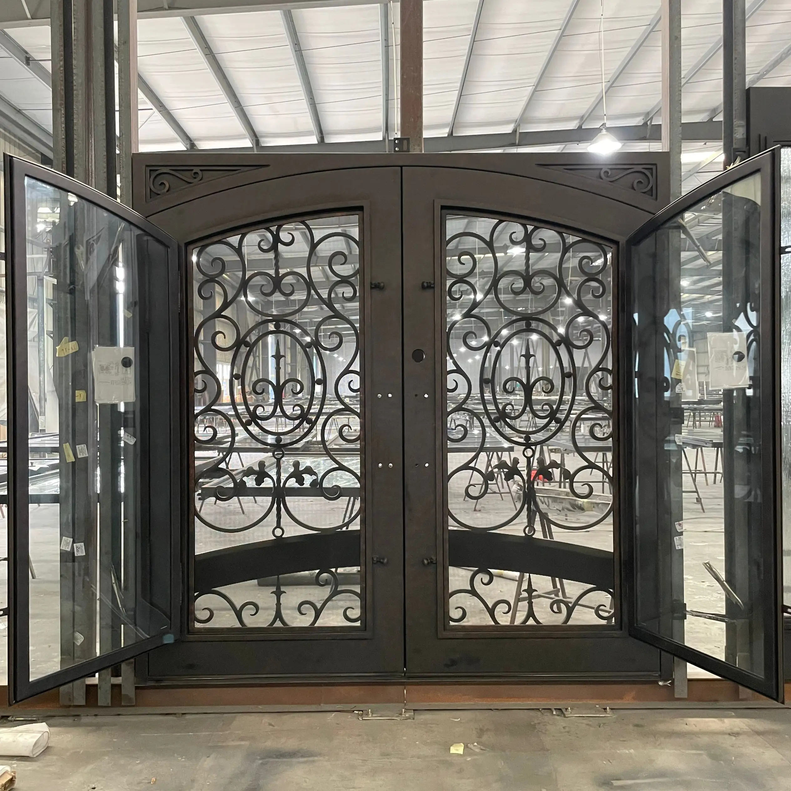 House main entrance design door security entrance exterior door Wrought Iron Doors Double Exterior