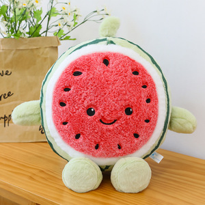 Peluche Pastèque Douce avec Visage Souriant, Jouet en Peluche Fruité Adorable, Compagnon Câlin Idéal pour Enfants, Rembourrage en Coton PP - Product Image 2