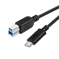 Kabel USB-C ke USB-B 3.1 3FT 10Gbps Thunderbolt 3 untuk Komputer & Printer Konduktor Tembaga Murni Terlindung