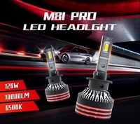 Ampoules de phare LED M8PRO 880/881 haute puissance 130W 13000LM 6500K en aluminium, étanches IP68, universelles, 12V Plug & Play pour automobile
