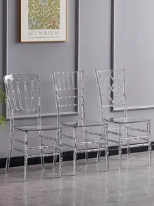 Crystal Acrylic Bamboo Chair For Hotel Wedding Banquet Hall Transparent Outdoor Wedding Chair For Home Furniture