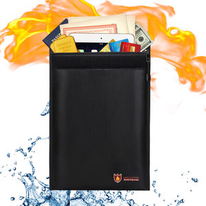 फायरप्रूफ दस्तावेज बैग मनी फ़ाइल फ़ोल्डर धारक कार्यालय होम बैंक कार्ड पासपोर्ट कीमती आभूषण सुरक्षित भंडारण पाउच फाइलिंग - Product Image 1