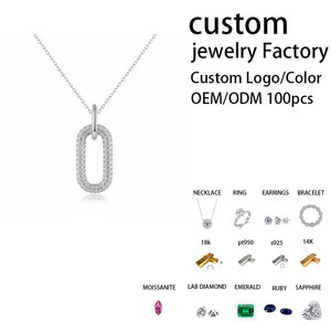 Collana con Pendente Ovale Personalizzato in <span class=keywords><strong>Argento</strong></span> <span class=keywords><strong>925</strong></span> Placcato Oro 18K/Oro Rosa - Gioielli Minimalisti con Moissanite VVS per Donne - Product Image 2