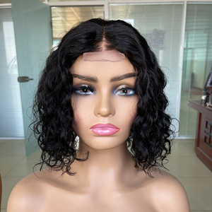 Venta al por mayor de pelucas de cabello humano natural con cierre de encaje Pre arrancado sin pegamento de encaje de onda profunda Peluca de Bob corto 100% cabello humano virgen - Product Image 1