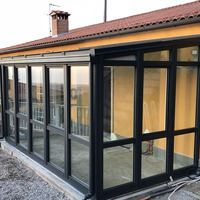 D-TOP NFRC profilé en aluminium pour véranda extérieure préfabriquée en verre jardin véranda pour véranda manuelle maison en verre de maison
