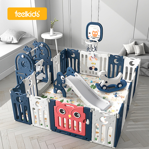 คอกกั้นเด็กพับได้แบบพกพา Feiqitoy รั้วพลาสติกสำหรับเด็กเล่นในบ้าน - Product Image 1
