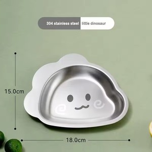 Plato de Cena Infantil de Acero Inoxidable 304, Plato de Comida para Bebés con Diseño de Dibujos Animados para Jardín de Infancia - Product Image 4