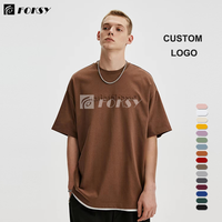 Prêt à expédier T-shirt graphique en coton en relief T-shirt en relief pour hommes T-shirt en coton 100%
