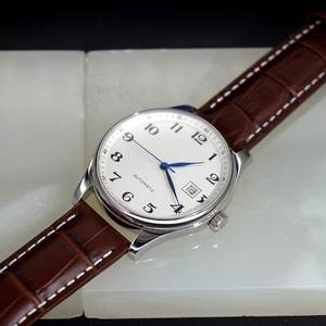 Montre à <span class=keywords><strong>quartz</strong></span> de haute qualité pour hommes avec bracelet en cuir Montre étanche à couverture inférieure transparente - Product Image 2