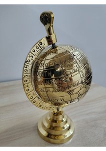 Globo Terráqueo de Latón Puro con Diseño en Relieve, Base de Madera, Mapa del Mundo Antiguo, Globo Armilar Terrestre para Estudio de Geografía - Product Image 2