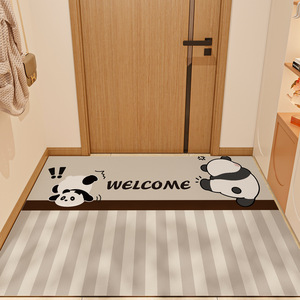 Alfombra de Entrada con Diseño de Panda de Dibujos Animados, Rectangular, de PVC Lavable, para la Puerta Principal del Hogar, con Estampado de Animales - Product Image 2