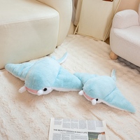 Peluche Manta Ray Mignonne, Douce et Moelleuse, Poupée Requin Rembourrée, Coussin Décoratif Animal Marin pour Canapé et Chambre