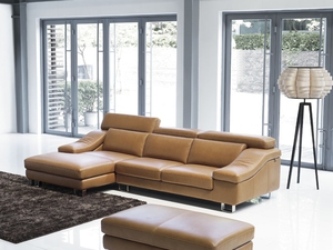 Sofá Grasmere de Lujo de Diseño Nuevo al por Mayor, Sofá de Cuero Personalizado en Forma de L, Sofá Seccional para Sala de Estar, Juego de Muebles - Product Image 2