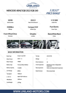 Usado <span class=keywords><strong>Mercedes</strong></span>-<span class=keywords><strong>Benz</strong></span> EQB <span class=keywords><strong>4Matic</strong></span> coche eléctrico 260 350 tracción en las cuatro ruedas SUV coche usado para la venta - Product Image 6