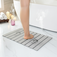 Tapis de bain pliable en pierre de diatomée écologique, antidérapant, super absorbant et à séchage rapide