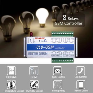 Voor Konlen Smart Home Power Switch Gsm <span class=keywords><strong>8</strong></span> Way <span class=keywords><strong>Relay</strong></span> <span class=keywords><strong>Controller</strong></span> Afstandsbediening Poort Opener Lock Server Sms Call Temperatuursensor - Product Image 2