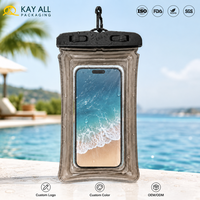 Étui étanche pour téléphone avec fenêtre transparente tactile en PVC et sangle de cou pour la natation, la plongée, la plage, les sports nautiques en plein air, sac de rangement