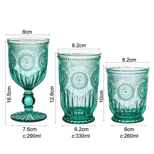 Tùy Chỉnh Sang Trọng Cổ Điển Mexico Đám Cưới Hướng Dương Nổi Màu Hồng Màu Ép Cốc Thủy Tinh Rượu Vang Đỏ Ly Kính - Product Image 6