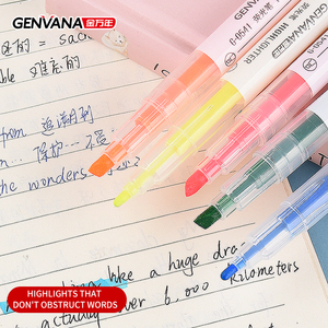 Genvana Huỳnh Quang Highlighter bút 6 màu sắc không thấm nước nhanh khô hai đầu huỳnh quang pastel <span class=keywords><strong>highlighters</strong></span> - Product Image 5