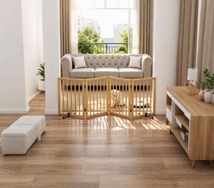 Vente directe usine : Barrière pliable indépendante en bois <span class=keywords><strong>pour</strong></span> chiens, idéale <span class=keywords><strong>pour</strong></span> les escaliers et les clôtures intérieures <span class=keywords><strong>pour</strong></span> la sécurité domestique. - Product Image 3