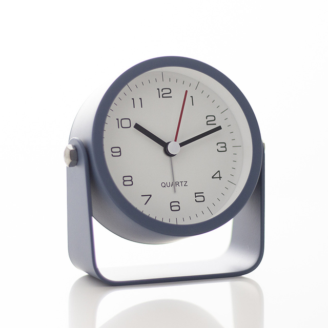 Mini Metal Alarm Clock  Silent Non Ticking Quartz Clock, Student Desktop Clock for Room & Office Decor  Minimalist Design for