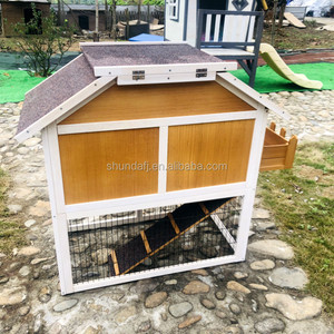 SDR032 New Arrival Wooden Pet House <b>Small</b> Animals Rabbits Luxury Print Pattern with Flower Stand Desgin - Product Image 3