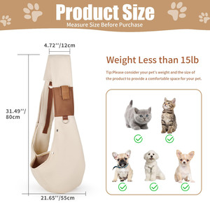 Transportín Ajustable de Nailon para Mascotas Pequeñas, Manos Libres, con Uso en Múltiples Escenarios y Características de Seguridad y Comodidad - Product Image 2