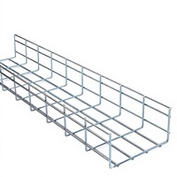 Bandeja de cable de malla de alambre galvanizado de tipo abierto para estaciones base de centros de datos, modelo 46,585, fabricante de puentes de cableado de red