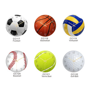 <strong>Funky</strong> Design Creative Acrylic Sports Ball <strong>Wall</strong> <strong>Clock</strong> Quartz Silent for Quirky Decor - Product Image 2