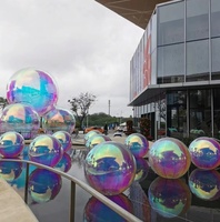 Boules à miroir gonflables Sphère PVC Grand ballon miroir réfléchissant Grande boule brillante pour Disco Noël Fête de mariage Décoration d'événements