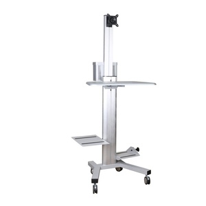<span class=keywords><strong>Chariot</strong></span> mobile pour écran d'ordinateur de table ronde pour médecin, support en acier pour écrans de 10 à 24,1 pouces, livraison directe - Product Image 5