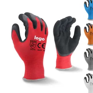 Waterproof Mechanic Latex Industrial Sandy Coated Frosted Protection Guantes De Seguro Laboral Safety Working Hand Gloves