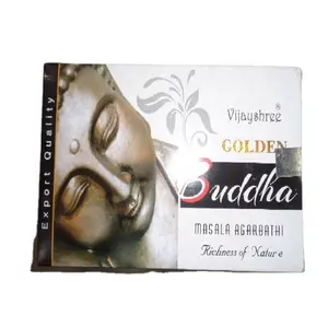 Popular Golden Vijayshree Brand Buddha Masala Varillas de incienso enrolladas a mano Paquete de 15 g al por mayor de La India