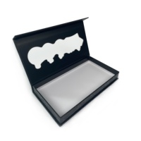Boîte d'emballage personnalisée noire pour savon liquide de soin personnel avec fermeture magnétique, fenêtre en PVC, finition mate et vernis sélectif UV