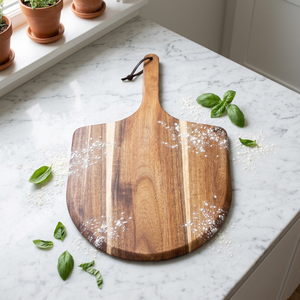 Pala para Pizza de Madera de Acacia y Bambú, Incluye Mango, Tabla de Charcutería, Espátula para Pizza, Herramienta para Hornear Pan y Pizza de Madera - Product Image 5