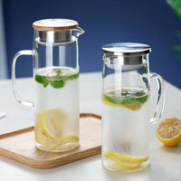 Vente en gros de pichet à eau/boissons/boisson en verre borosilicaté pichet résistant à la chaleur pot d'eau froide