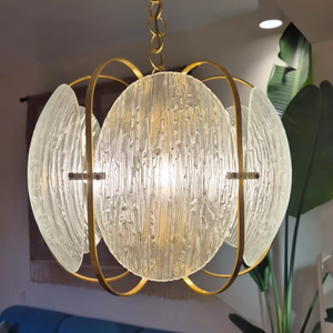 Magnífica araña de cristal con textura de Murano italiano vintage - Product Image 1