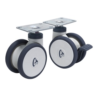 Rodízio Giratório de 4 Polegadas com Núcleo de TPE, Placa Superior Silenciosa, Roda Dupla de Plástico para Cama Hospitalar, Dispositivos Médicos e Cadeira Ergonômica - Product Image 3