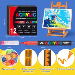 Stylos à peinture acrylique de couleur personnalisée avec logo acceptable, pointe extra-fine multicolore, ensemble de marqueurs à peinture acrylique permanents - Product Image 2