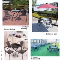 Meilleure vente Combinaison table basse et chaise en fer pour l'extérieur, imperméable et crème solaire pour les loisirs en plein air