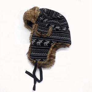 Invierno soldado sombrero lana mezcla Buffalo Check Imitación Piel <span class=keywords><strong>aviador</strong></span> al aire libre piloto de bombardero sombrero de esquí - Product Image 2