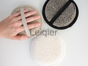 Tampons en <span class=keywords><strong>coton</strong></span> biologique avec logo personnalisé pour enlever le gommage corporel en luffa Éponge de bain de douche réutilisable pour le maquillage du visage avec logo - Product Image 5