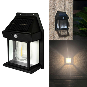 Lámpara Solar Decorativa para Jardín con Sensor de Movimiento, Luz Nocturna COB de Filamento, Sin Cables, para Pared Exterior o Puerta - Product Image 3
